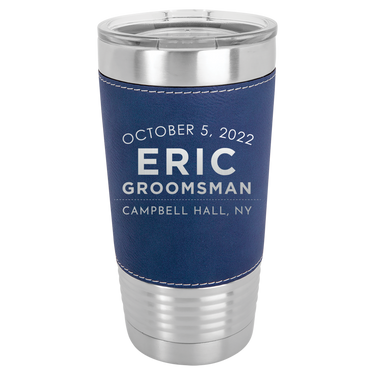 Personalized 20oz Leatherette Groomsmen Tumbler Gift
